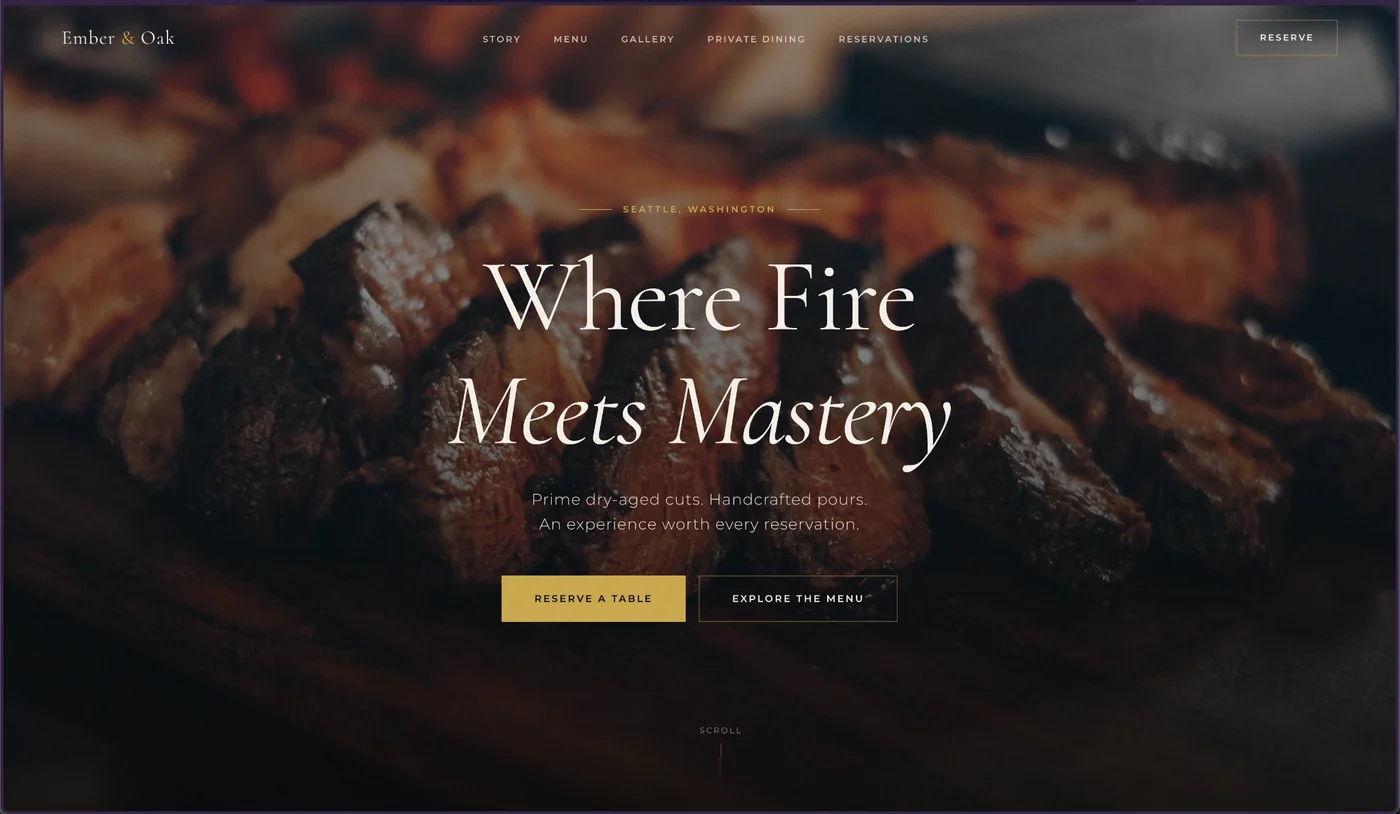 Restaurant website by GelFuzion
