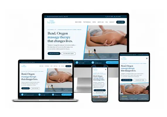 A modern, wellness-focused website designed to highlight Lisa Harper's therapeutic massage services with clean visuals, calming branding, and a seamless user experience. Built with a responsive layout, intuitive navigation, and strong calls to action to help convert visitors into new clients.